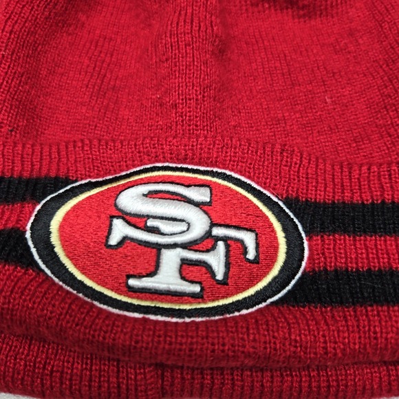 San Francisco 49ers Unisex Beanie ONE SIZE Red With Black Accents NFL Team - Picture 4 of 6
